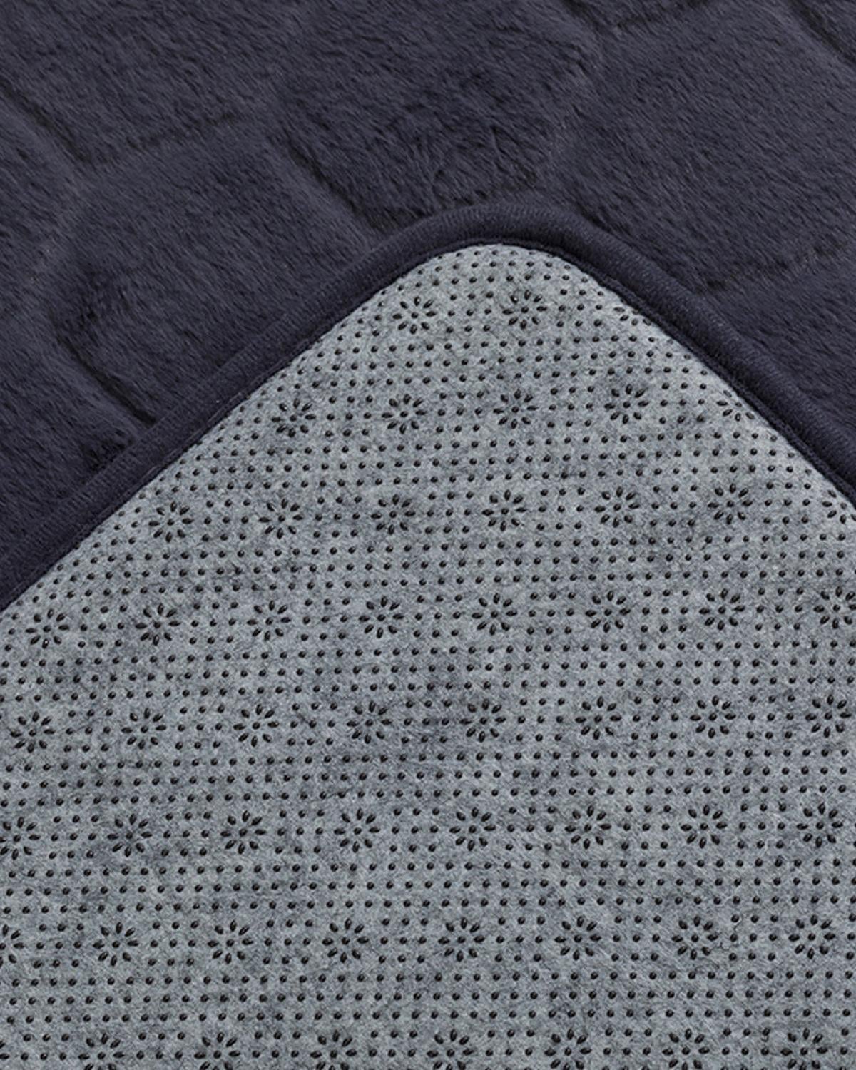 Honeycomb Комплект Постелки За Баня Полиестер 60x100 - 50x60 см Тъмносив