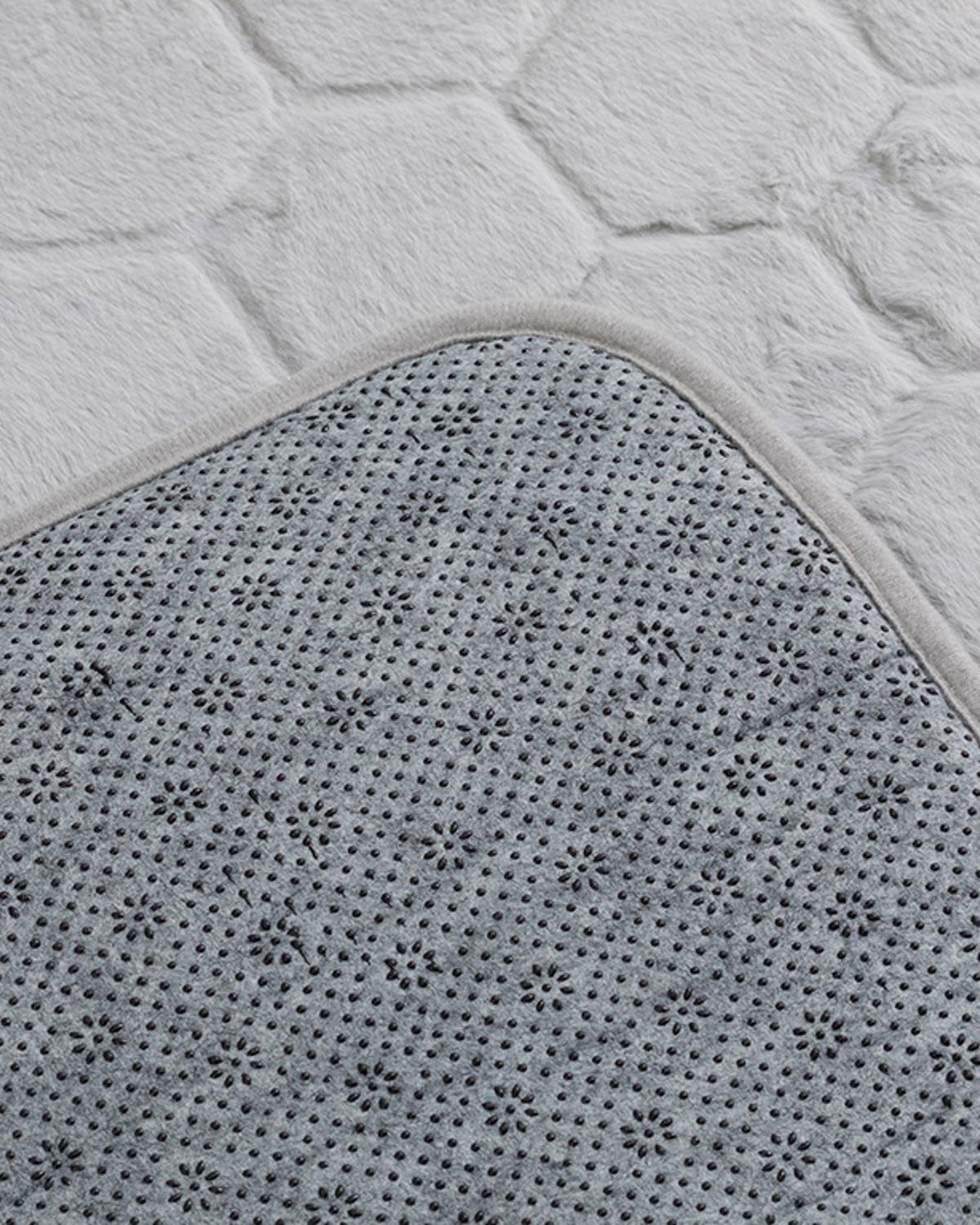 Honeycomb Комплект Постелки За Баня Полиестер 60x100 - 50x60 см Сив