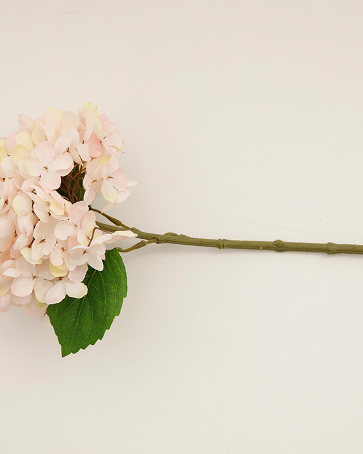 Hydrangea Изкуствено Цвете Един Стрък Плат 33 см Светлорозов