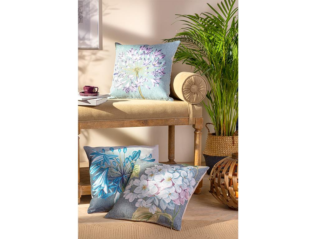 Hydrangea Декоративна Възглавница Гоблен 45x45 см Индиго.