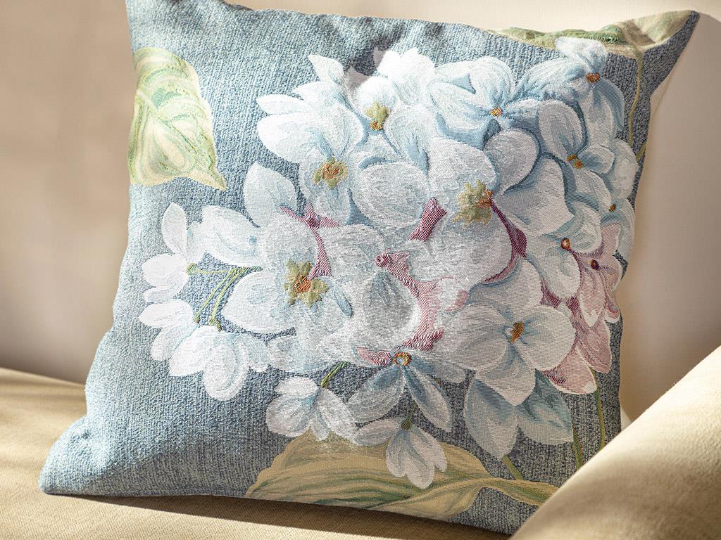 Hydrangea Декоративна Възглавница Гоблен 45x45 см Индиго.