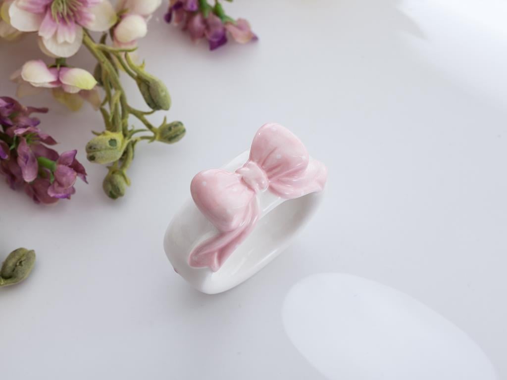 isabel ПРЪСТЕН ЗА САЛФЕТКИ Керамичен 6,5x2,5x6,5 cm Pink