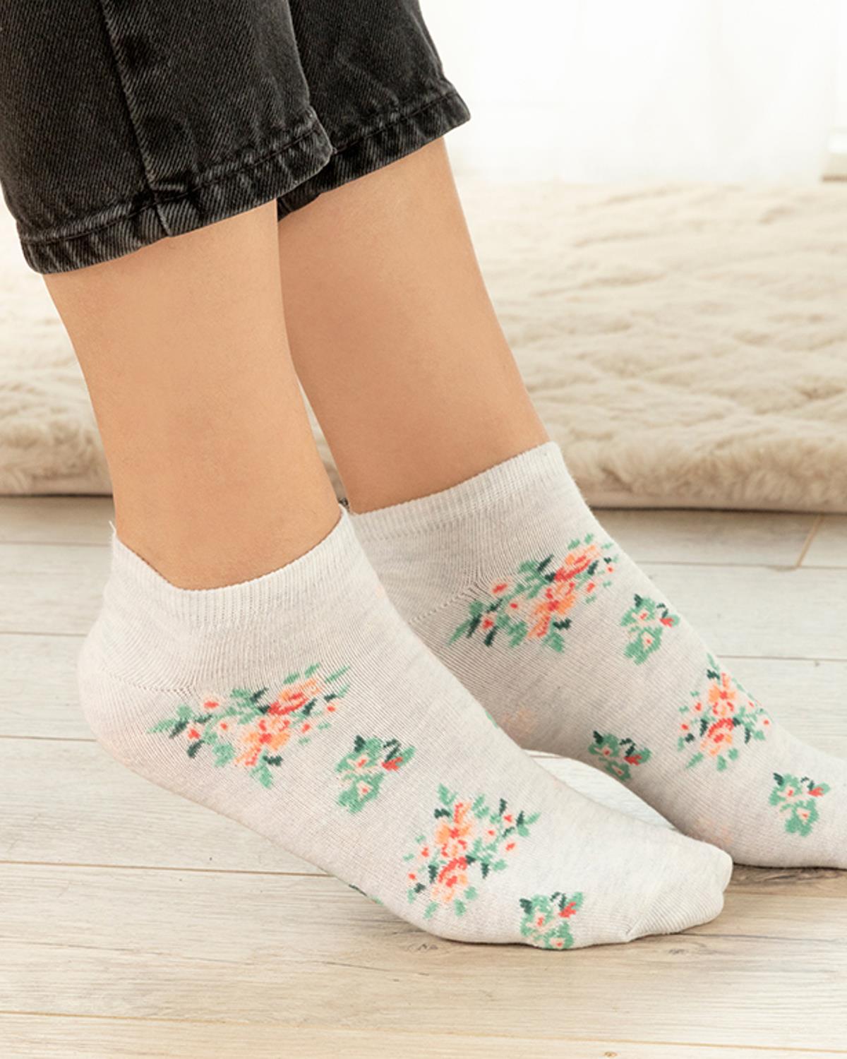 Jasmin Къси Чорапи Жена Памук 36-40 Сив