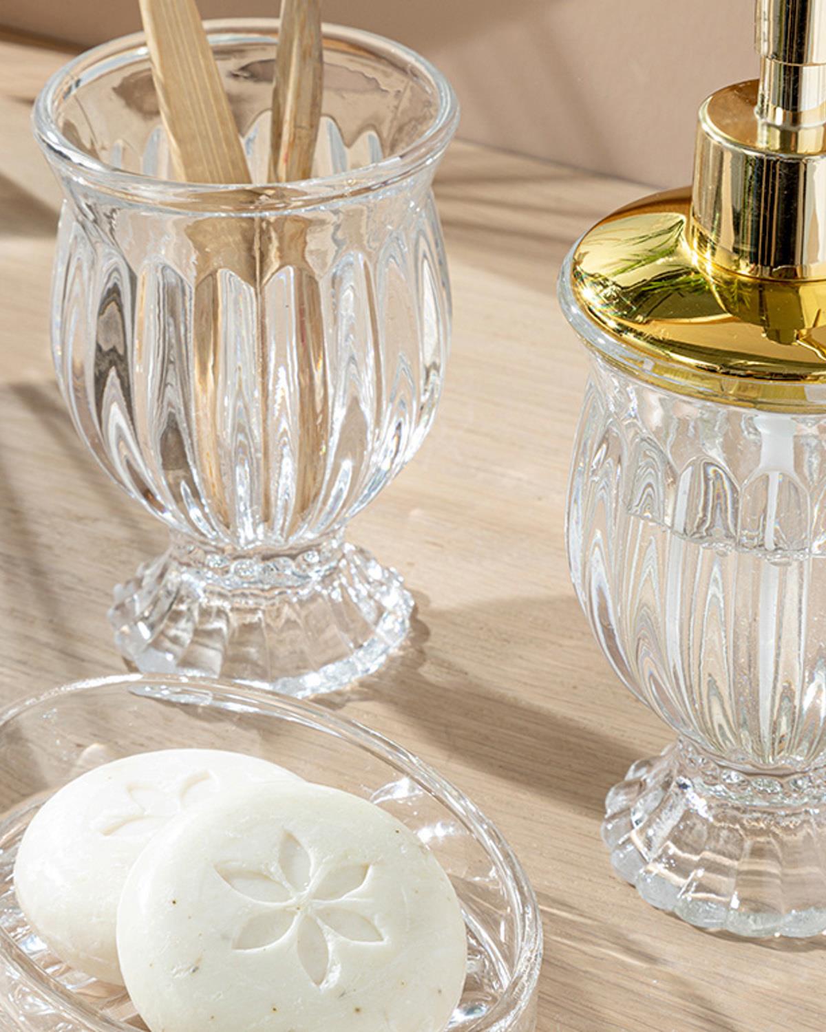 Katya Комплект За Баня 3 бр. 8x8x19+8x8x12+13x9x3см Прозрачен