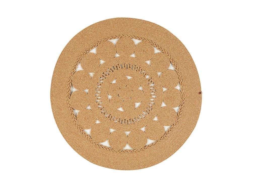 Kitty Jute Appearance Decorative Jute Rug 90x90 cm Natural