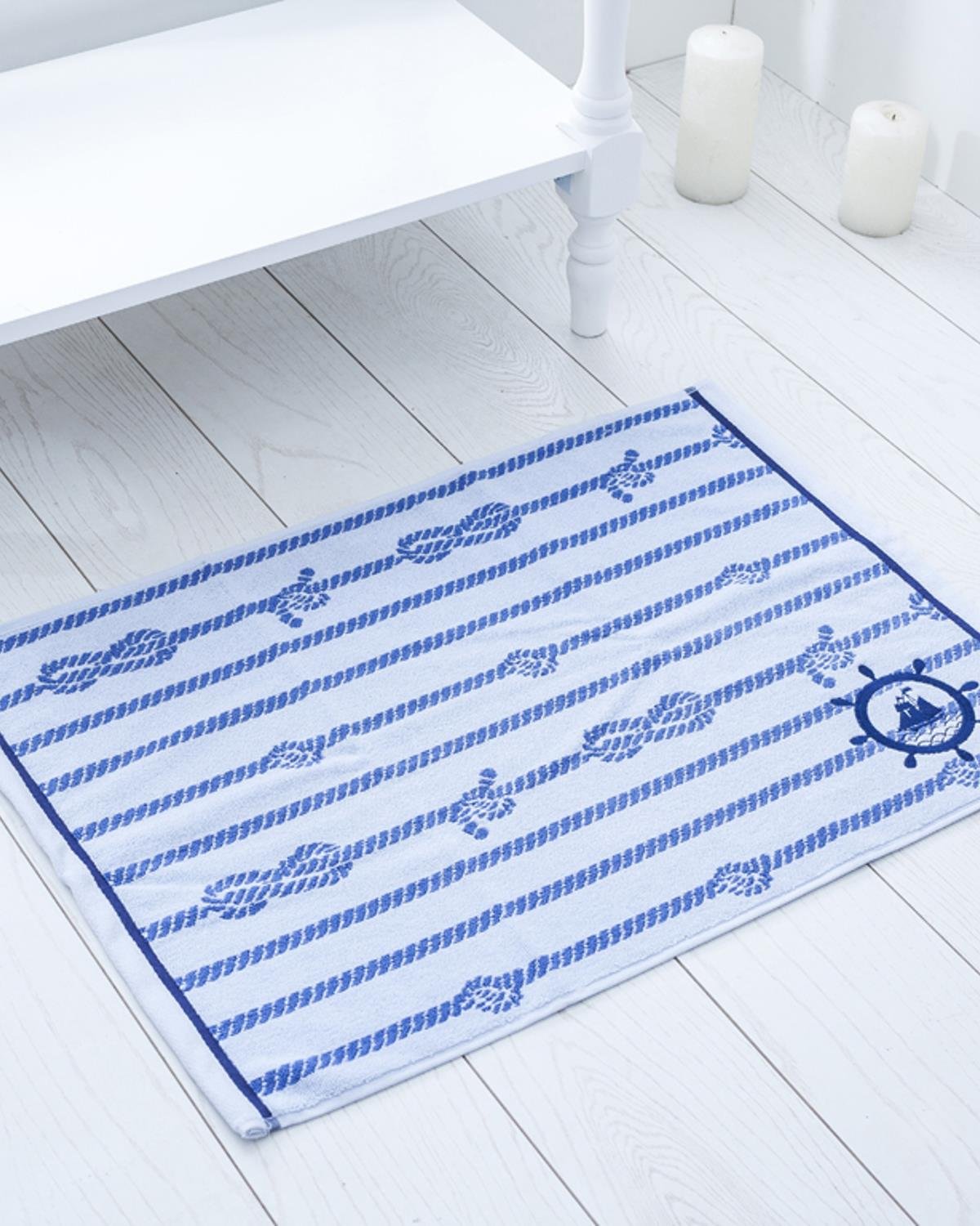 Knot Кърпа За Крака Багрени нишки 50x70 см Син