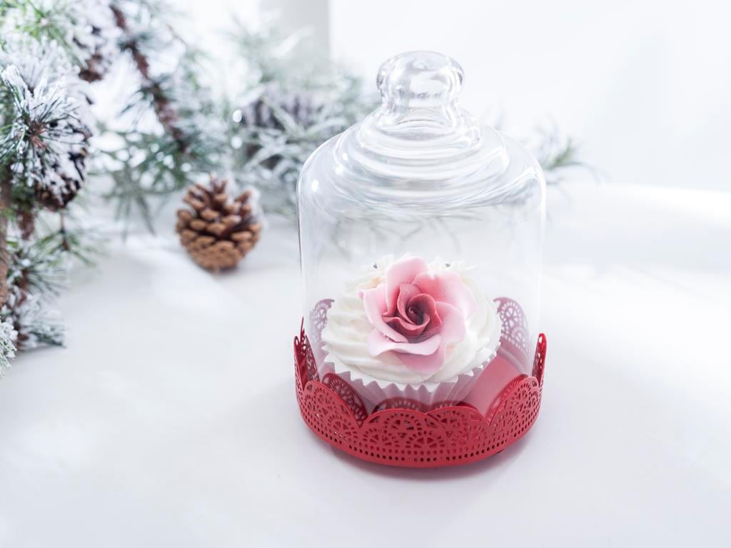 Lace ИЗЛОЖЕНИЕ НА МИНИКЕК Метален 10,5x10,5x16,0 cm Red