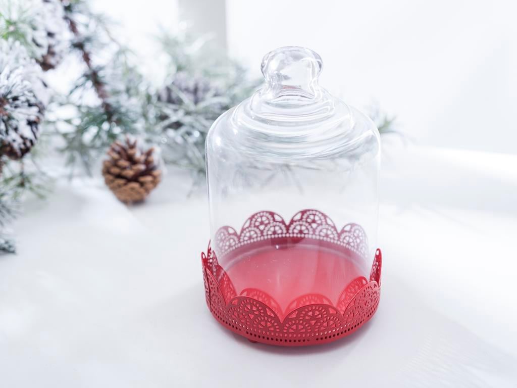 Lace ИЗЛОЖЕНИЕ НА МИНИКЕК Метален 10,5x10,5x16,0 cm Red