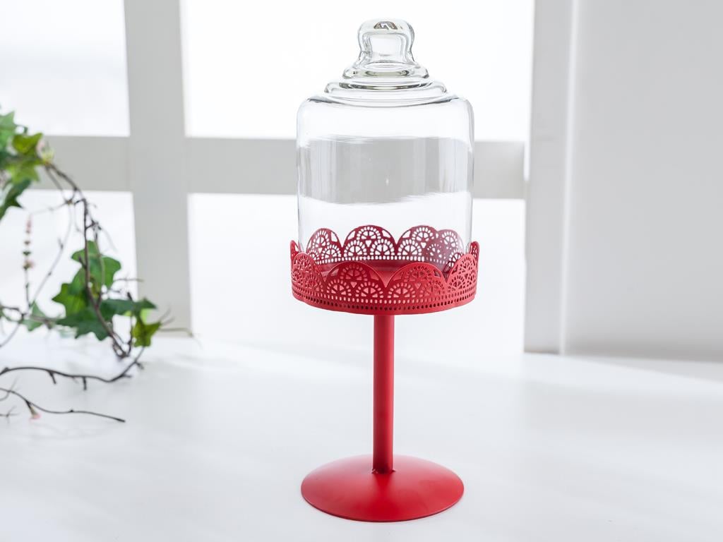 Lace ИЗЛОЖЕНИЕ НА МИНИКЕК Метален 11x11x27 cm Red
