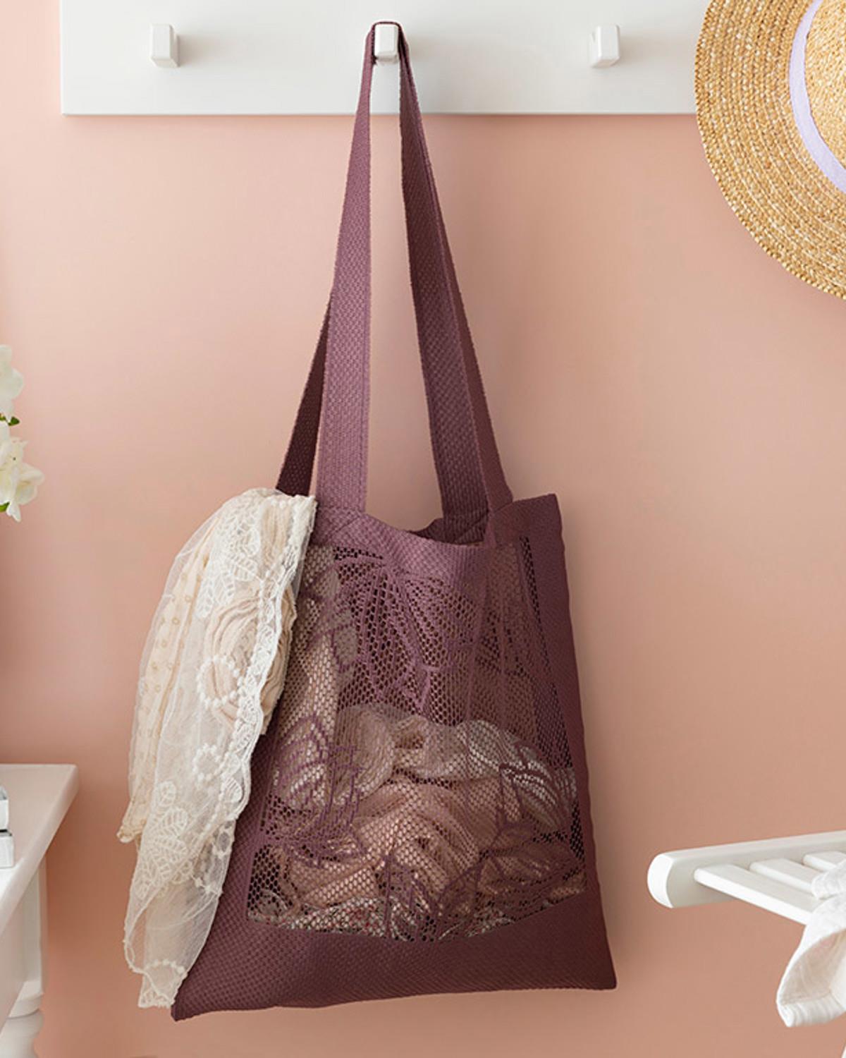 Lace Stripes Чанта 38x38 см Виолетов..