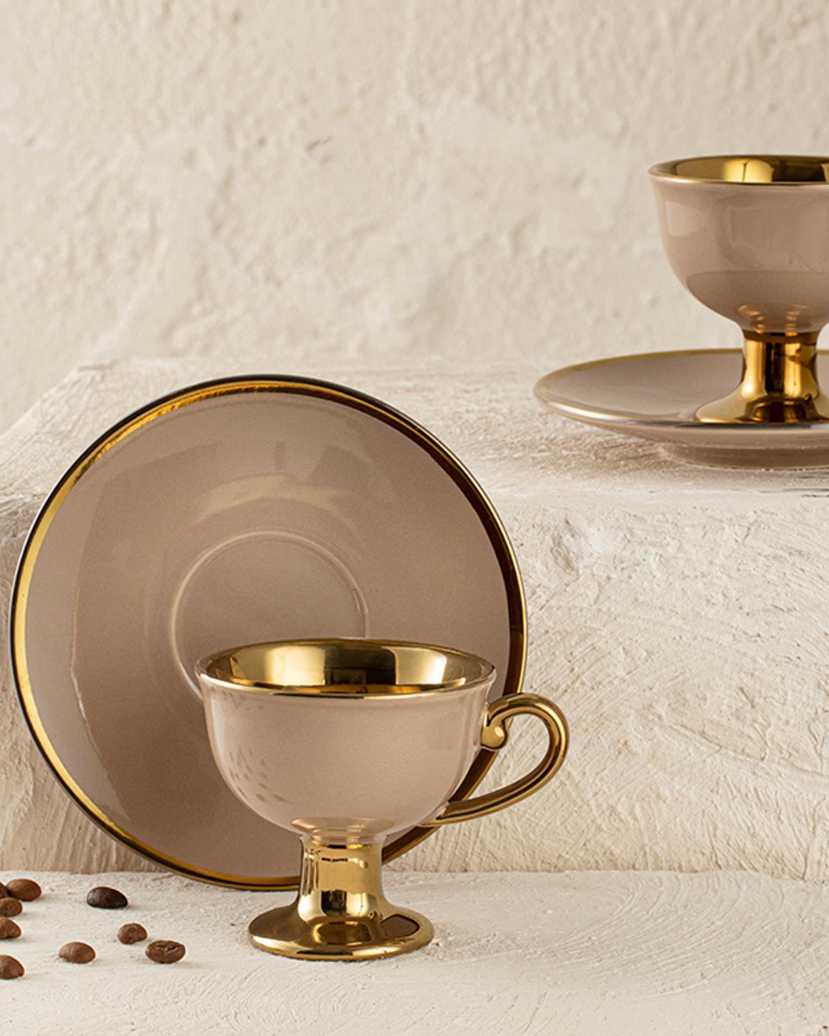 Lalia Филджан За Кафе 4 Бр. За 2 Души, New Bone China, Бежово, 90 Ml
