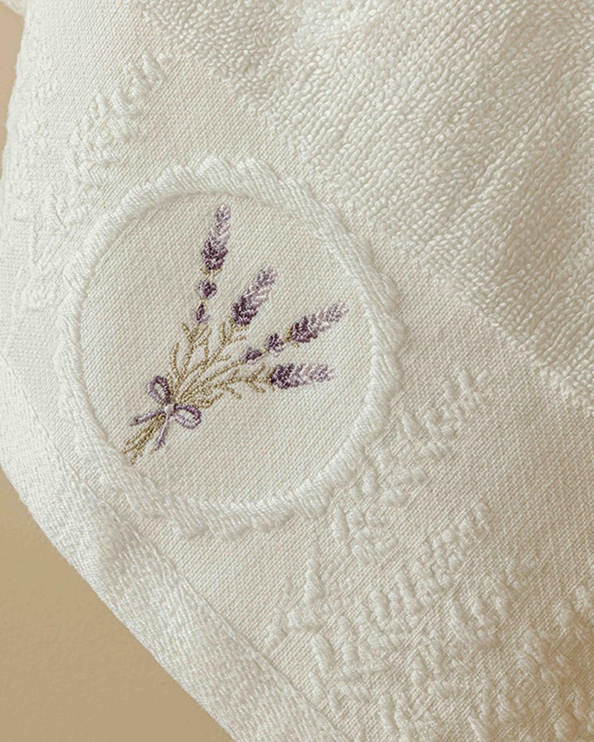 Lavandula Кърпа За Лице Жакардов с борд 50x80 см Екрю