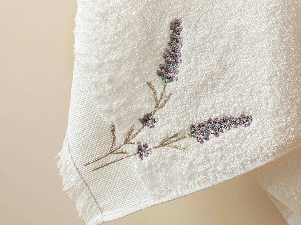 Lavender ХАВЛИЯ ЗА ЛИЦЕ Бродирани 50x80 cm Ecru