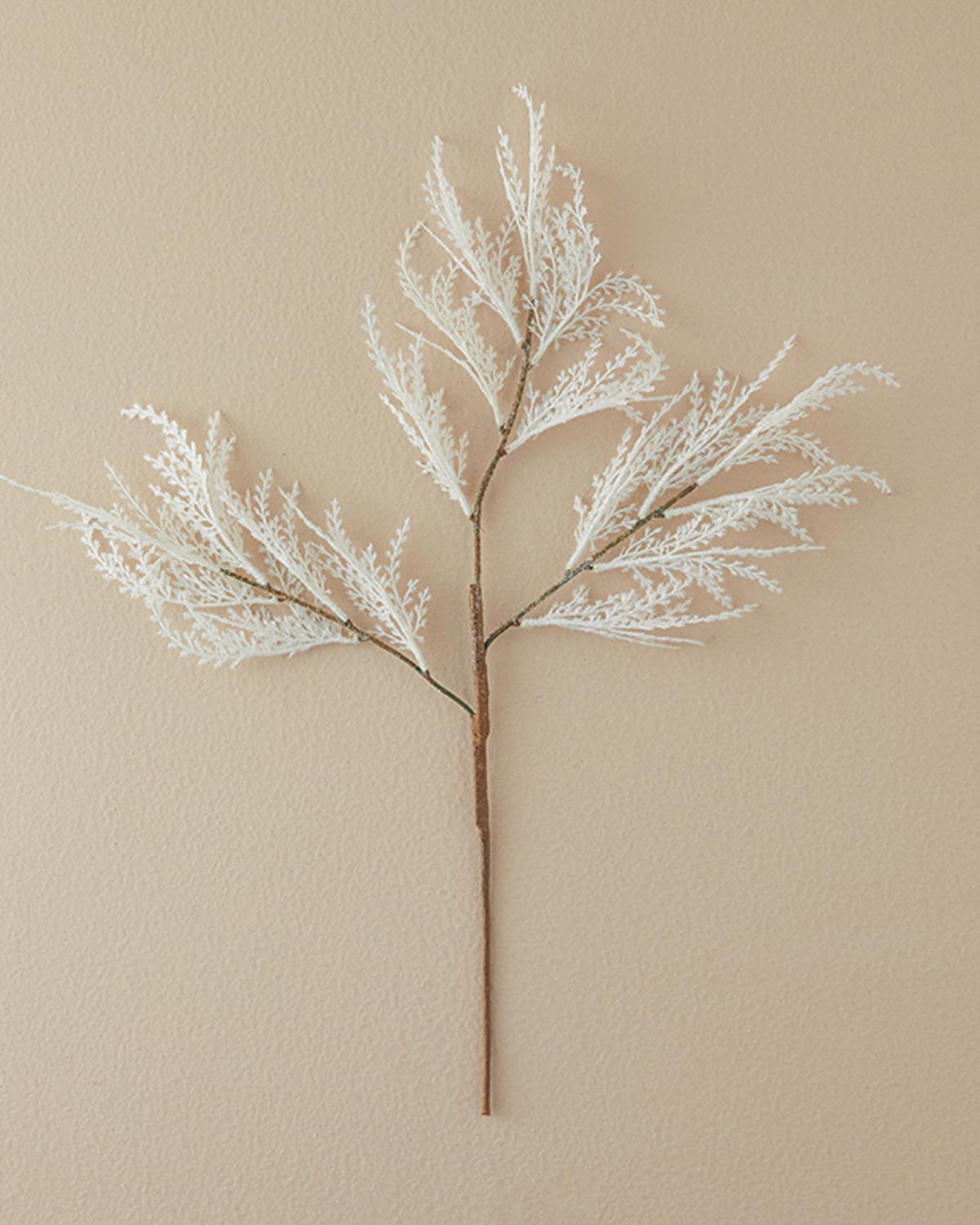 Leafy Изкуствено Цвете Един Стрък 78 см Бял