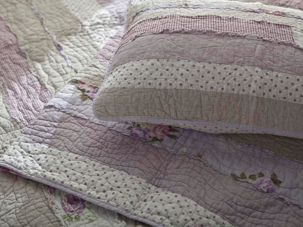 Leda ПОКРИВКА ЗА ЛЕГЛО К Tek Kişilik Печворк 160x240 cm Lilac.