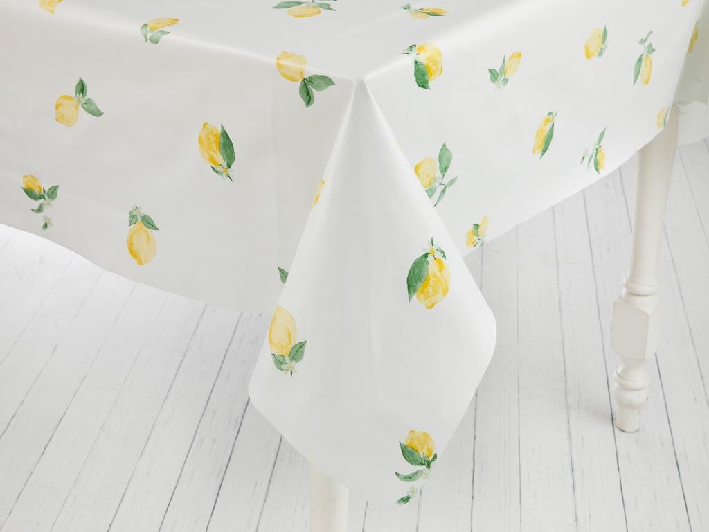Lemon Покривка за Маса ПВЦ 100x140 cm White-Yellow