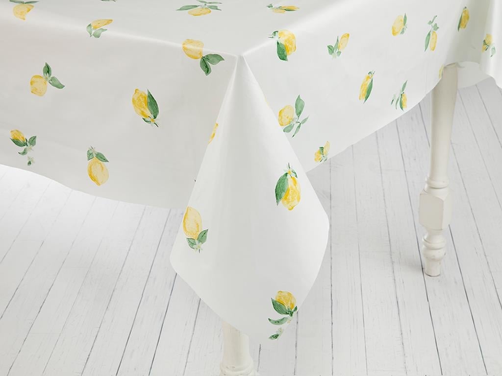 Lemon Покривка за Маса ПВЦ 200x140 cm White-Yellow