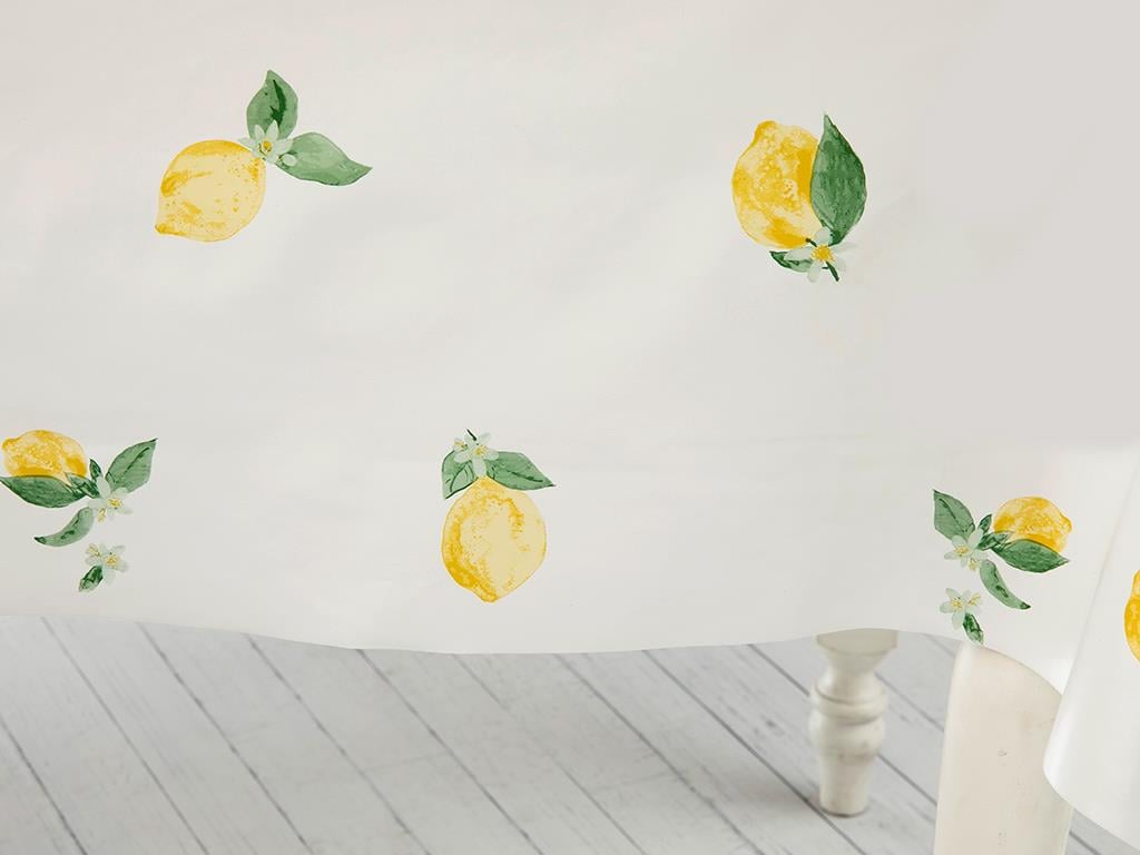Lemon Покривка за Маса ПВЦ 200x140 cm White-Yellow