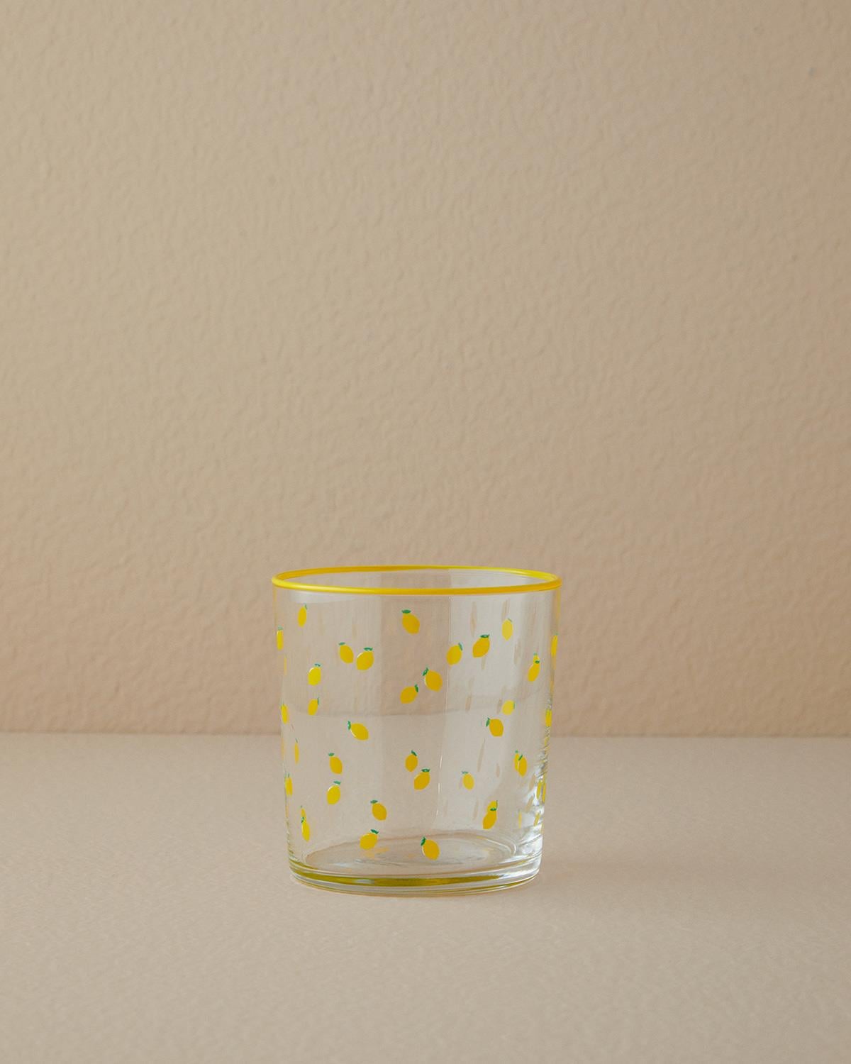 Lemon Glass 3 pcs Juice Glass 380 ml Yellow