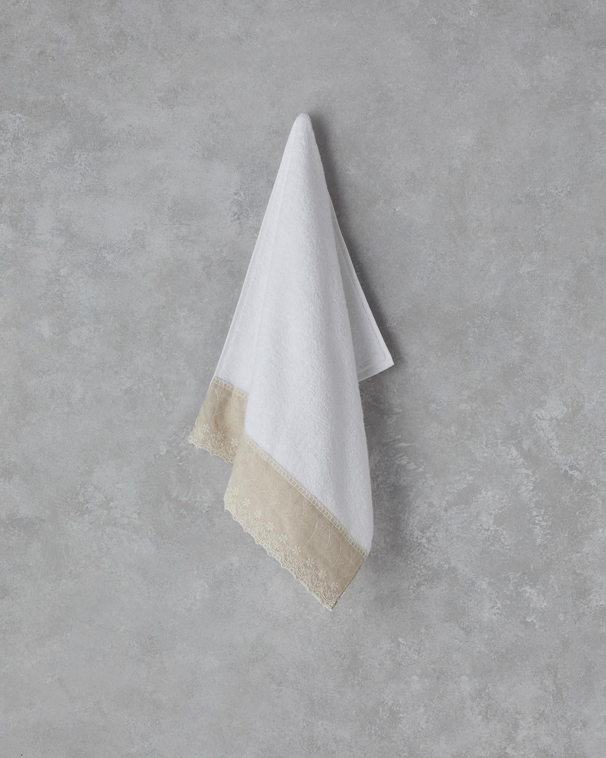 Linda Кърпа За Лице С бродерия Памучен 50x90 см Бял