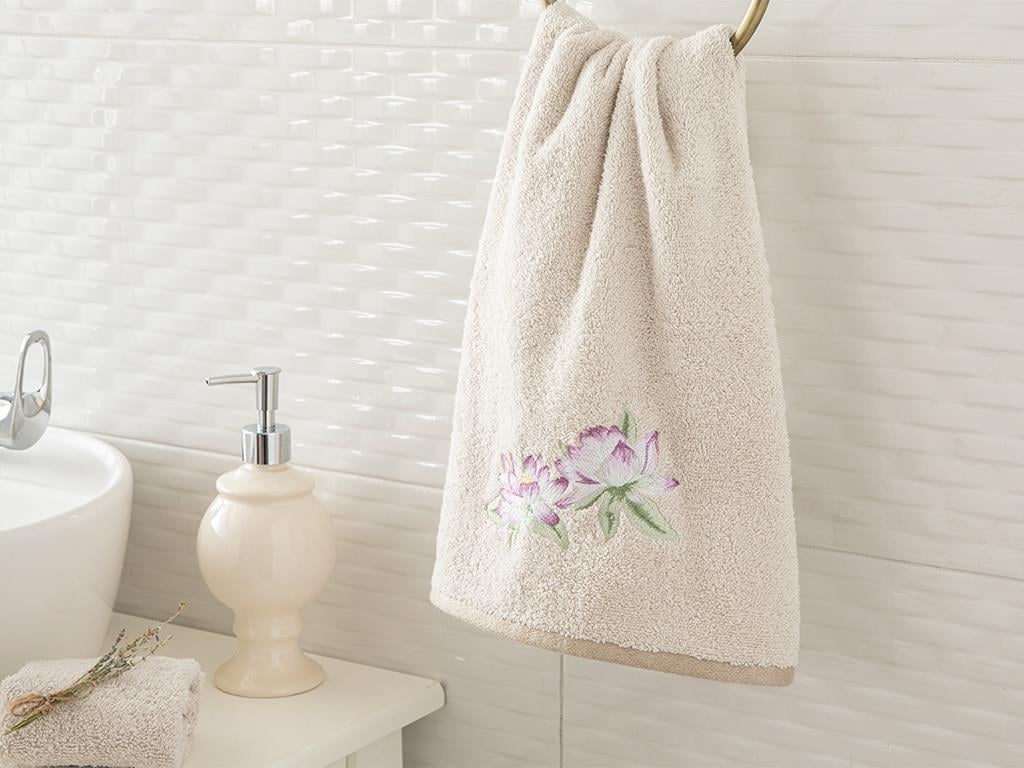 Lotus ХАВЛИЯ ЗА ЛИЦЕ Бродирани 50x80 cm Light Beige