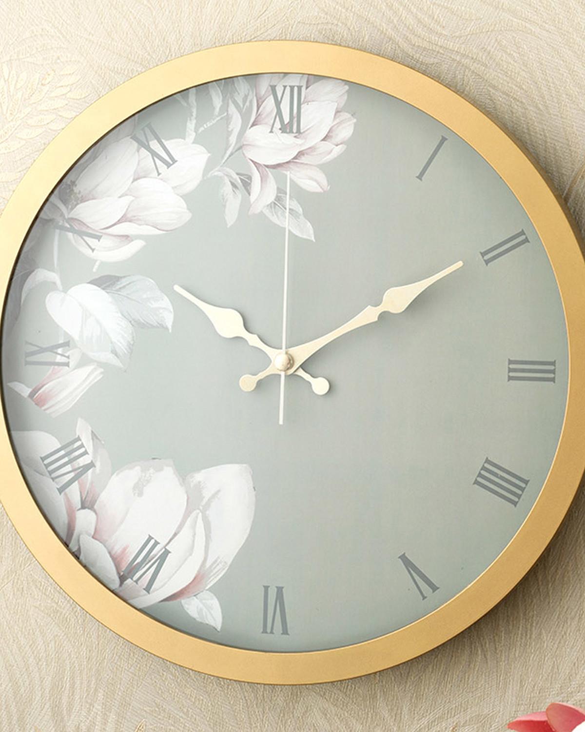 Magnolia Стенен Часовник Пластмаса 30 см Златен