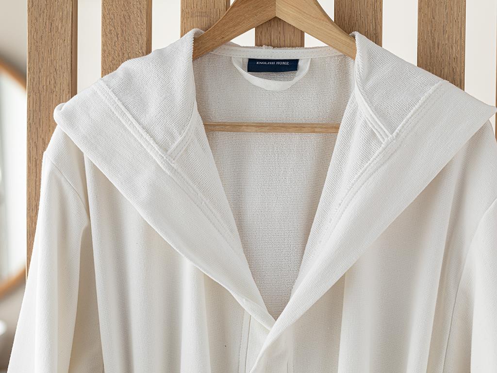 Marina Халат За Баня С качулка Памучен L-XL Бял