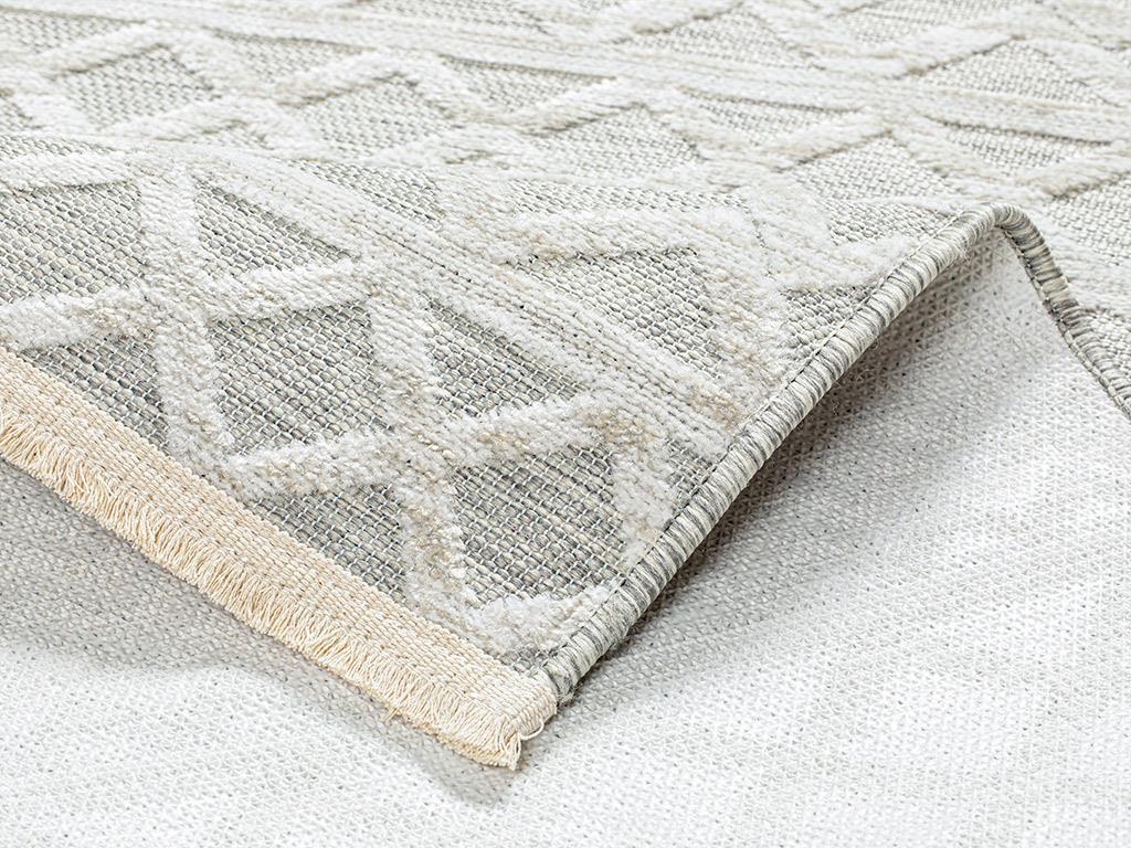 Meridyen Килим Тъкан 157x230 Бял - Сив