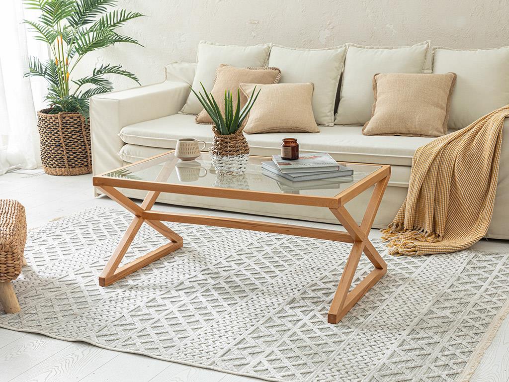 Meridyen КИЛИМ Тъкан 196x300 Бяло сиво