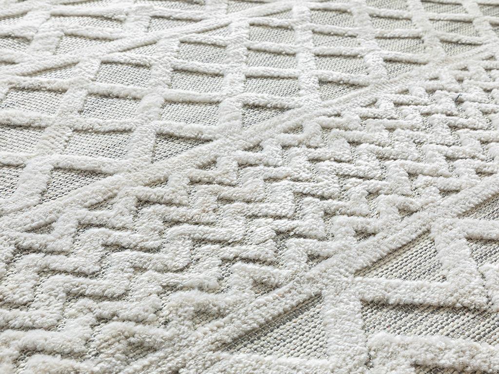 Meridyen КИЛИМ Тъкан 196x300 Бяло сиво