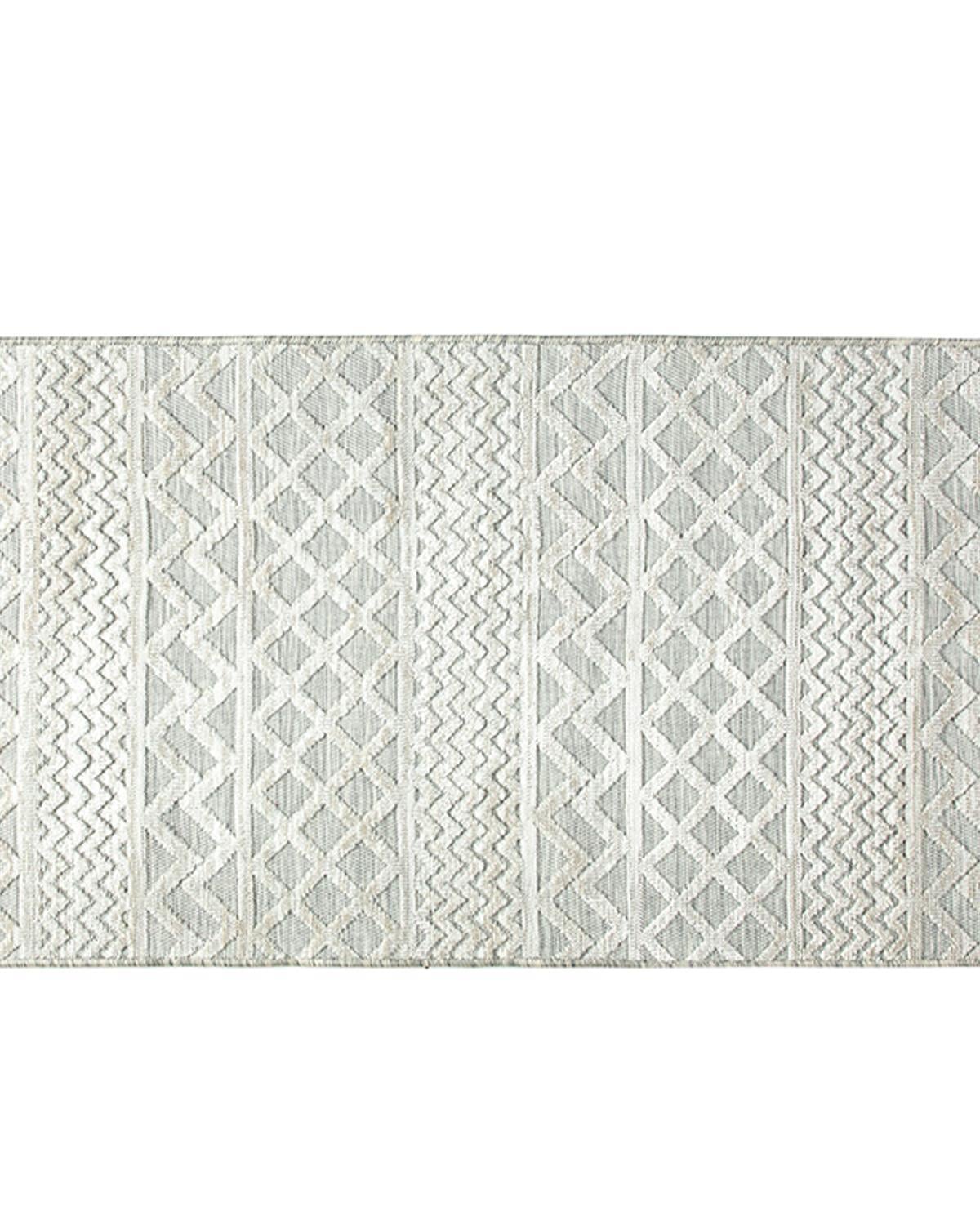 Meridyen Килим Тъкан 78x150 см Бял - Сив