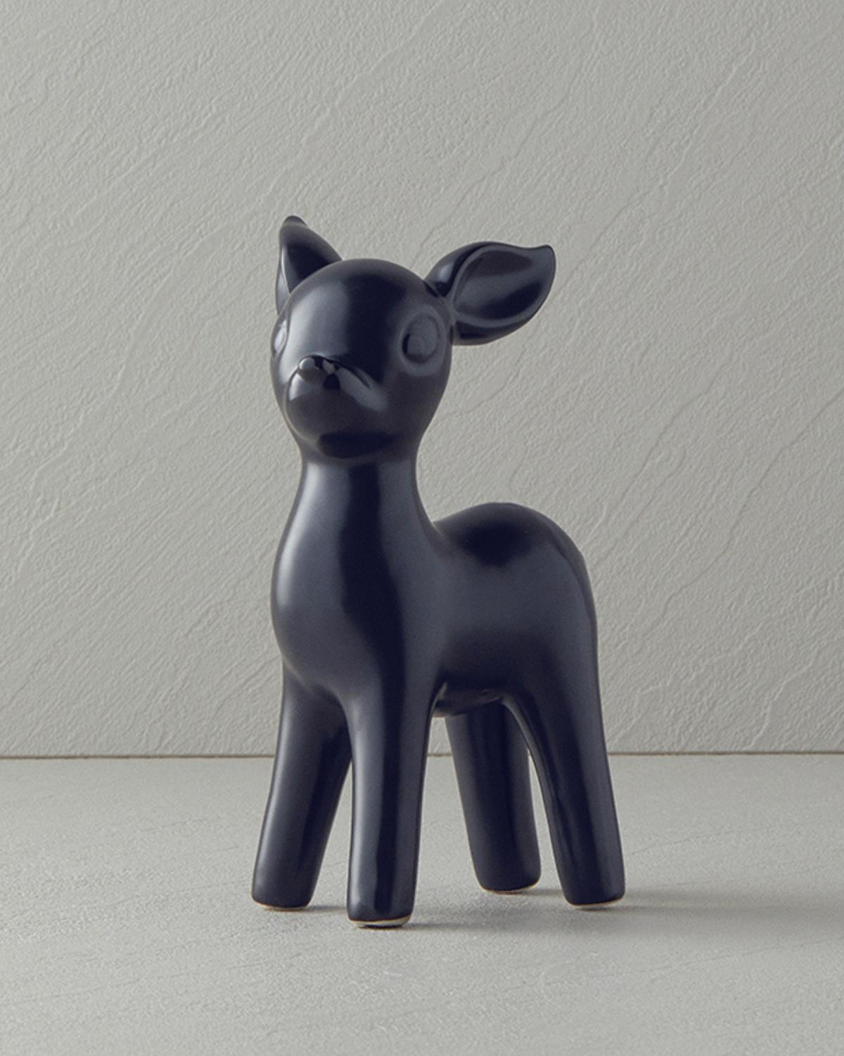 Merry Deer Фигурка Керамика 9,6x8,6x16,6 см Черен
