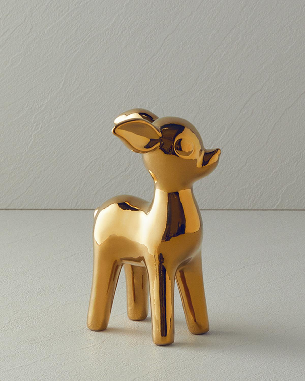 Merry Deer Фигурка Керамика 9,6x8,6x16,6 см Златен