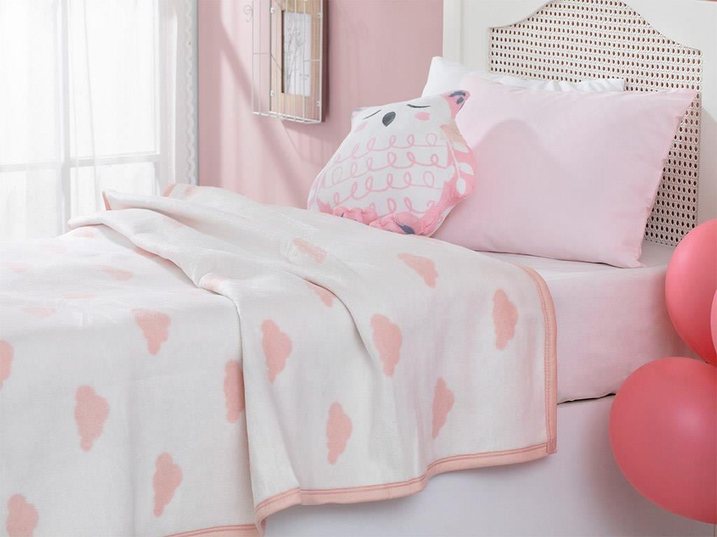 Mini Clouds БЕБЕШКО ОДЕАЛО Памучен 100x120 cm Şeker Pembe