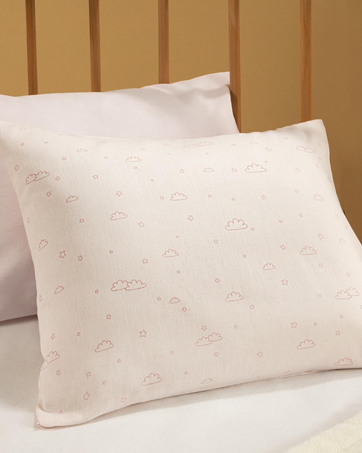 Mini Clouds Бебешка Калъфка За Възглавница Памучен 35x45 см Розов