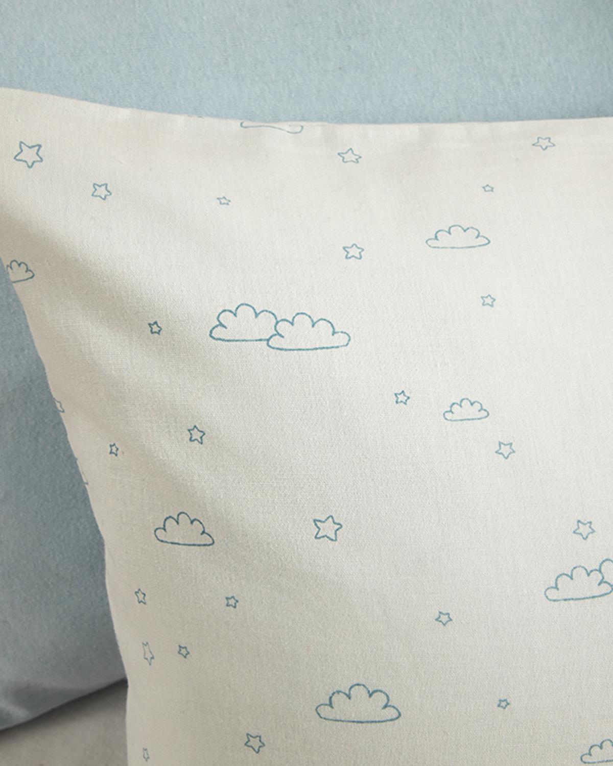 Mini Clouds Бебешка Калъфка За Възглавница Памучен 35x45 см Син