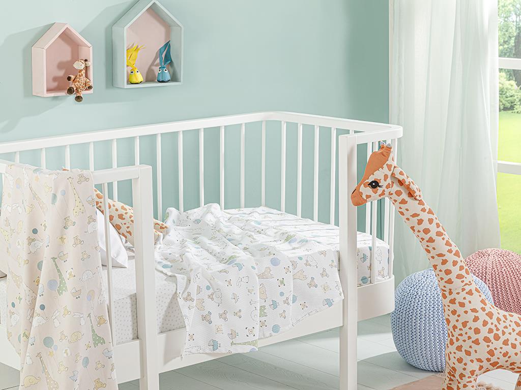 Mini Giraffe БЕБЕШКА ПОКРИВКА Отпечатано 100x150 cm Beige