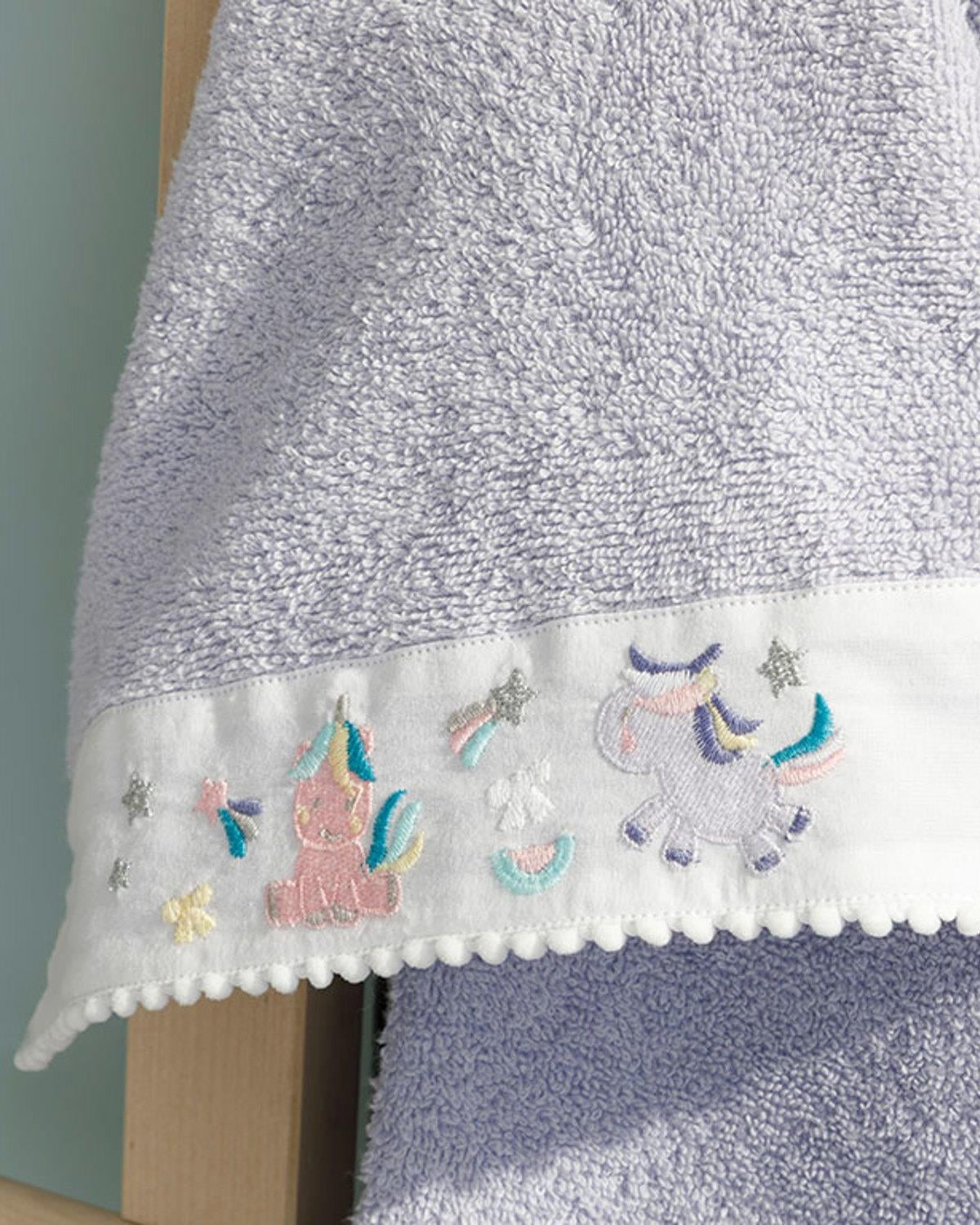 Mini Unicorn Бебешка Кърпа За Ръце Памучен 30x40 см Лилав