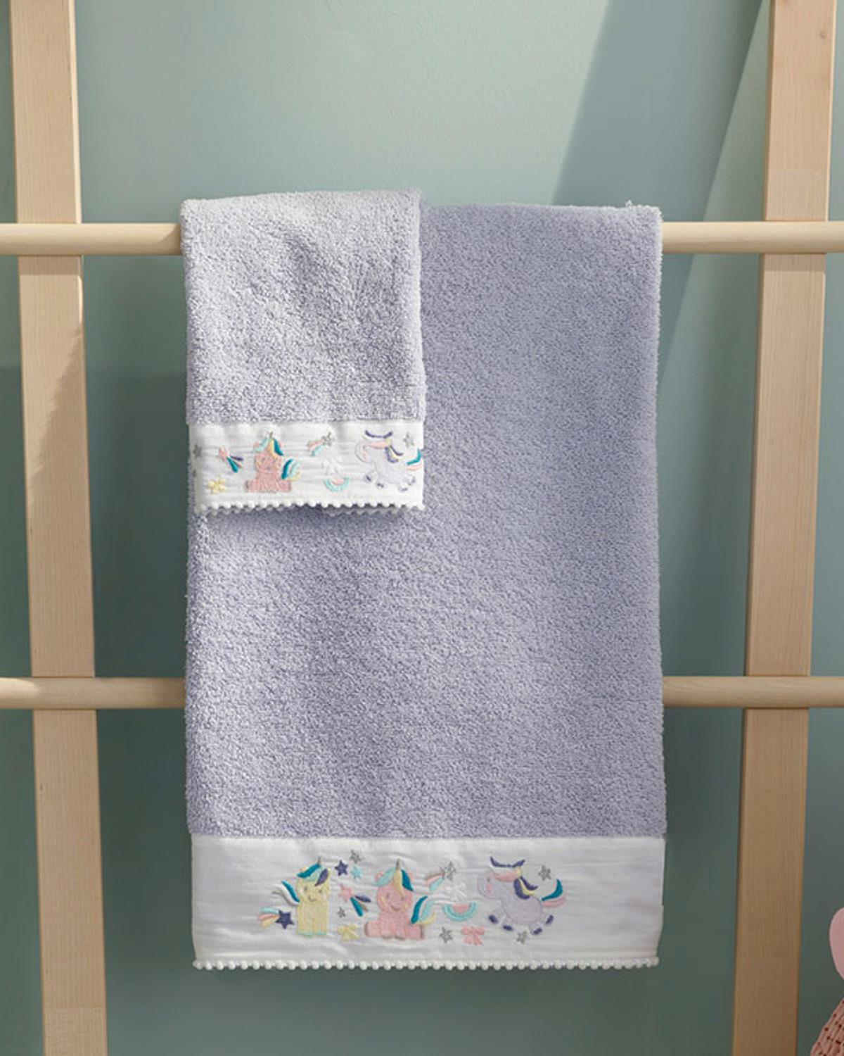 Mini Unicorn Бебешка Кърпа За Ръце Памучен 30x40 см Лилав