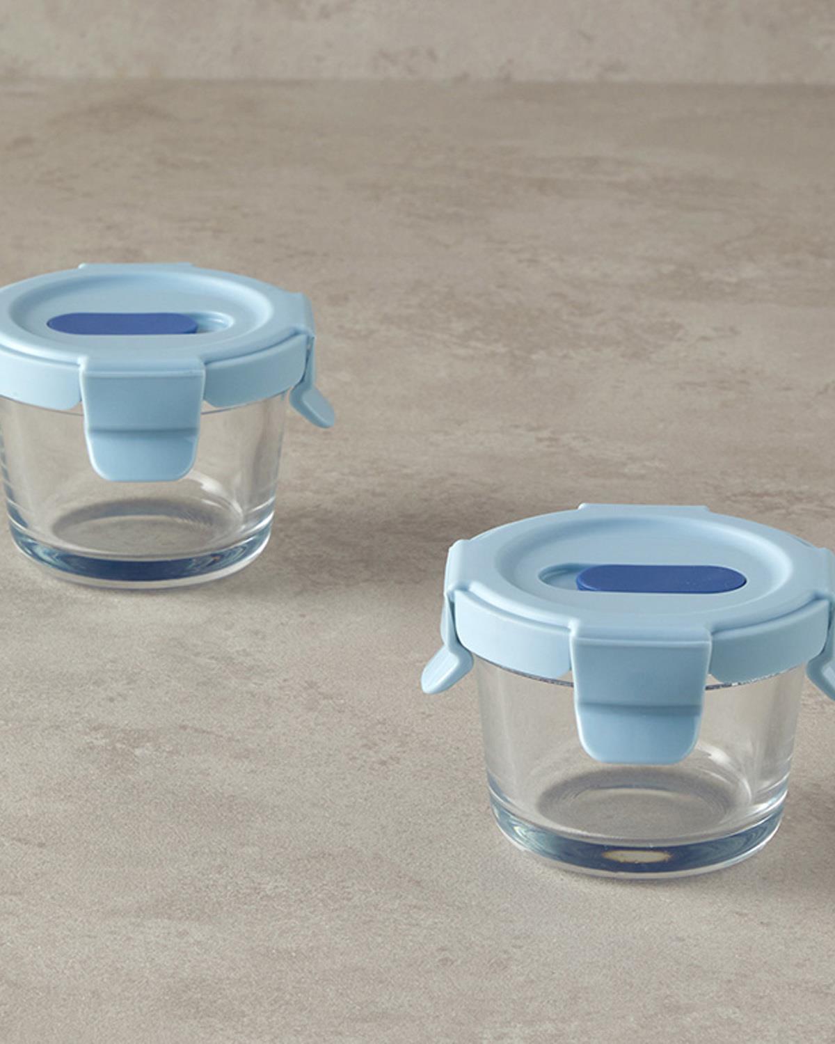 Minimo Кутия За Съхранение 2 бр. Стъкло 130 мл Син