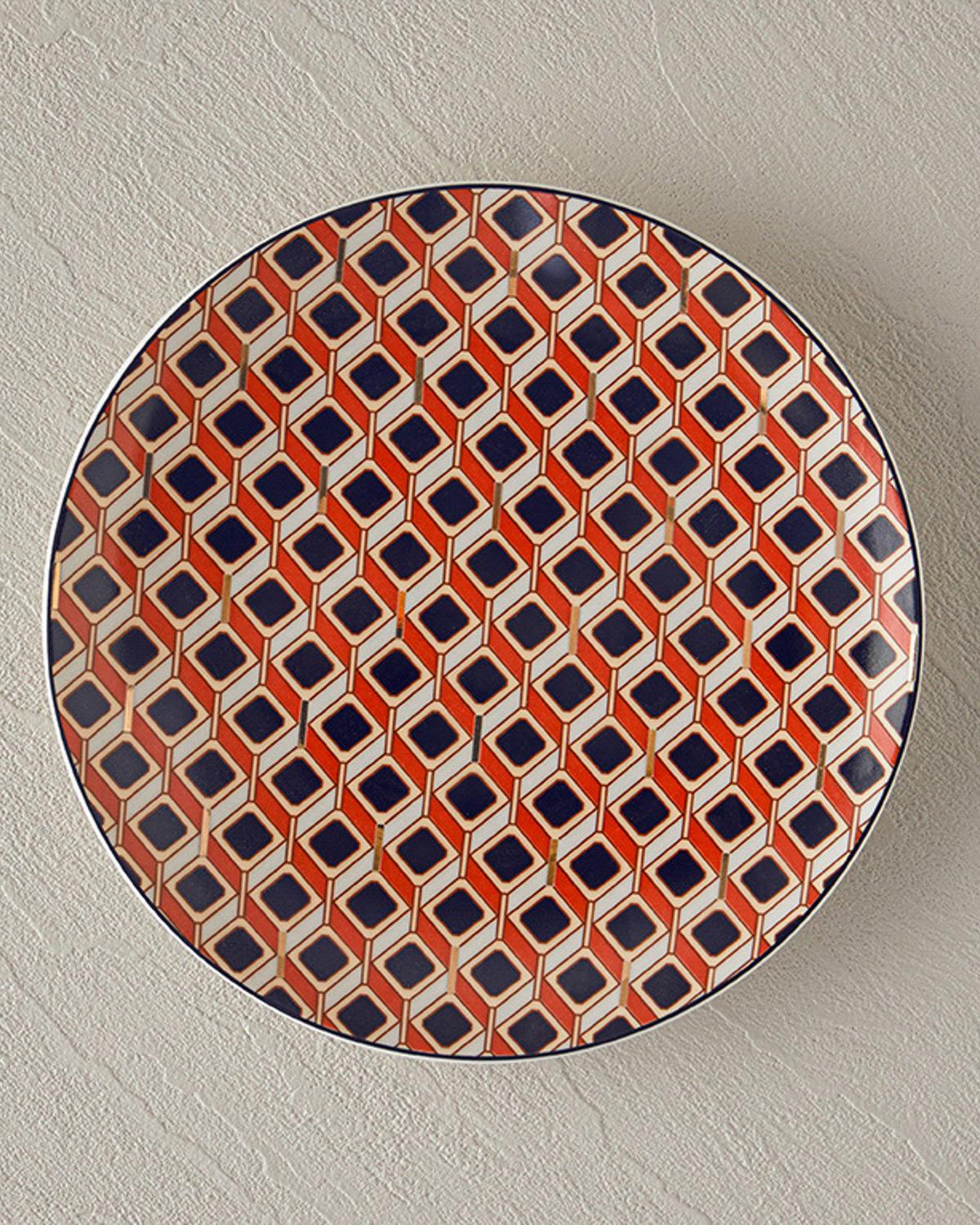 Modern Cube Чиния За Торта Костен порцелан 20 см Оранжев