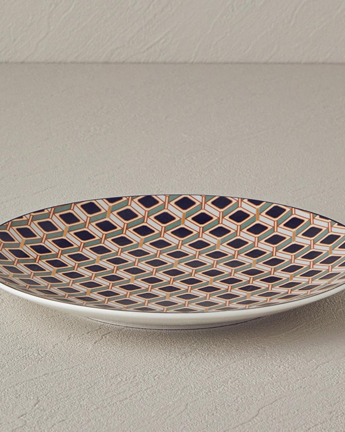 Modern Cube Чиния За Торта Костен порцелан 20 см Зелен