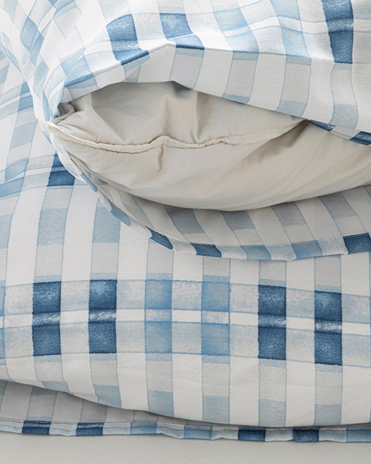 Modern Square Кълъфка За Възглавница 2Бр., Лесно За Гладене, Синьо, 50 X 70 Cm