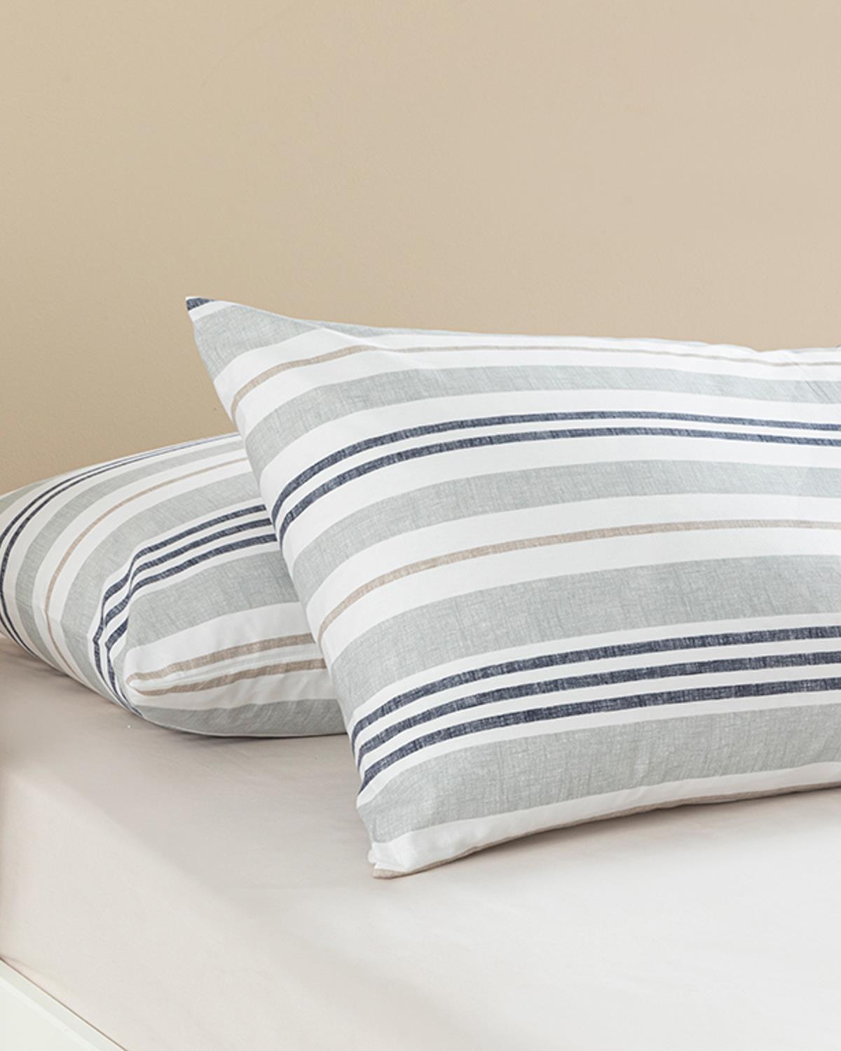 Modern Stripe Калъфка За Възглавница 2 бр. Памучен 50x70 см Сив