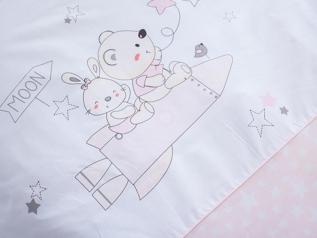 Moonbear БЕБЕШКИ ЧАРШАФИ КОМ Бродирани 100x150 cm Pink