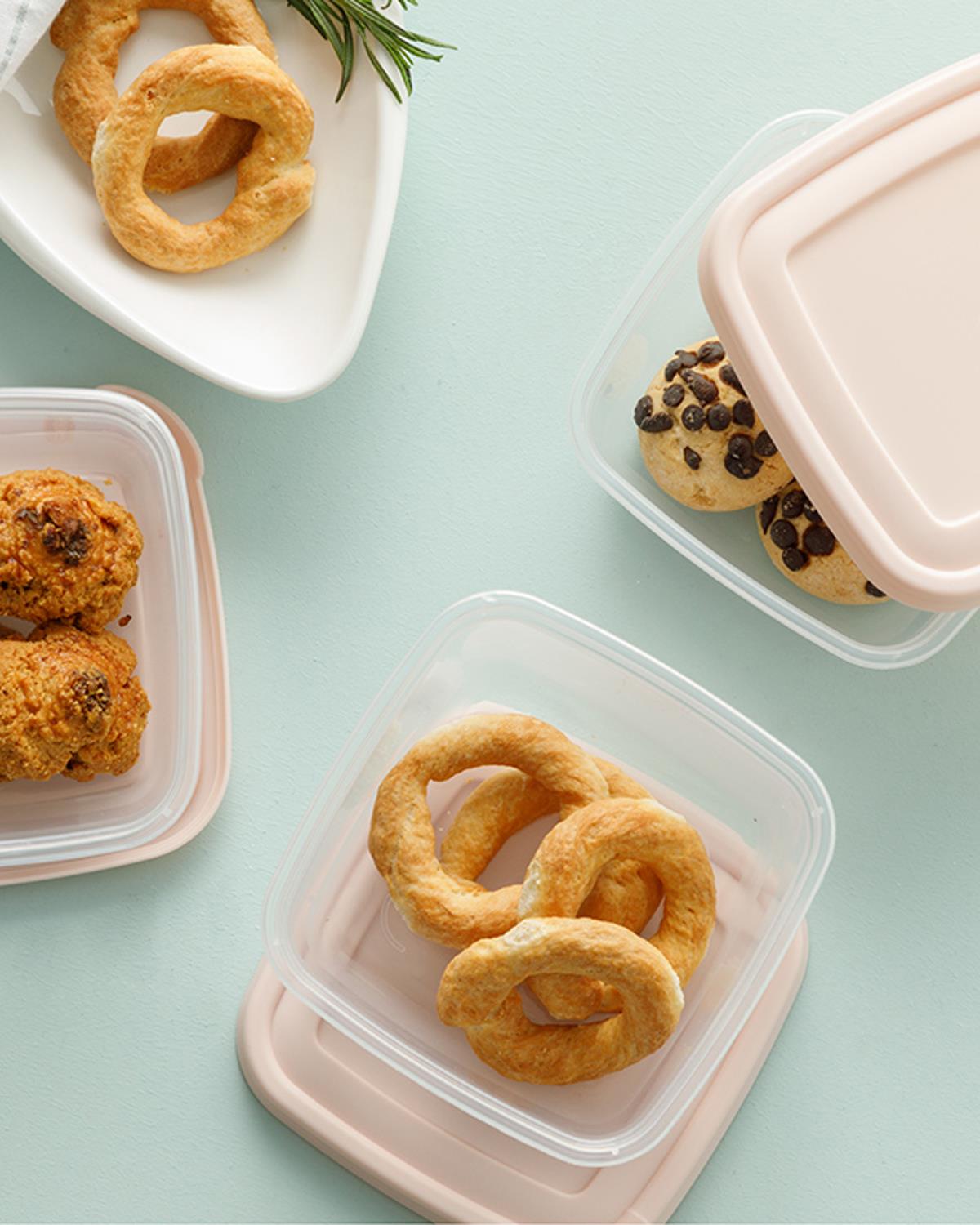 Navy Комплект Кутии За Съхранение 3 бр. Пластмаса 500 мл Пудра