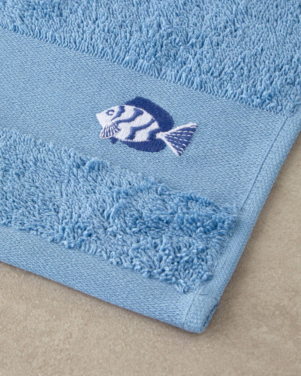 Nemo Кърпа За Лице С бродерия Памучен 50x80 см Син