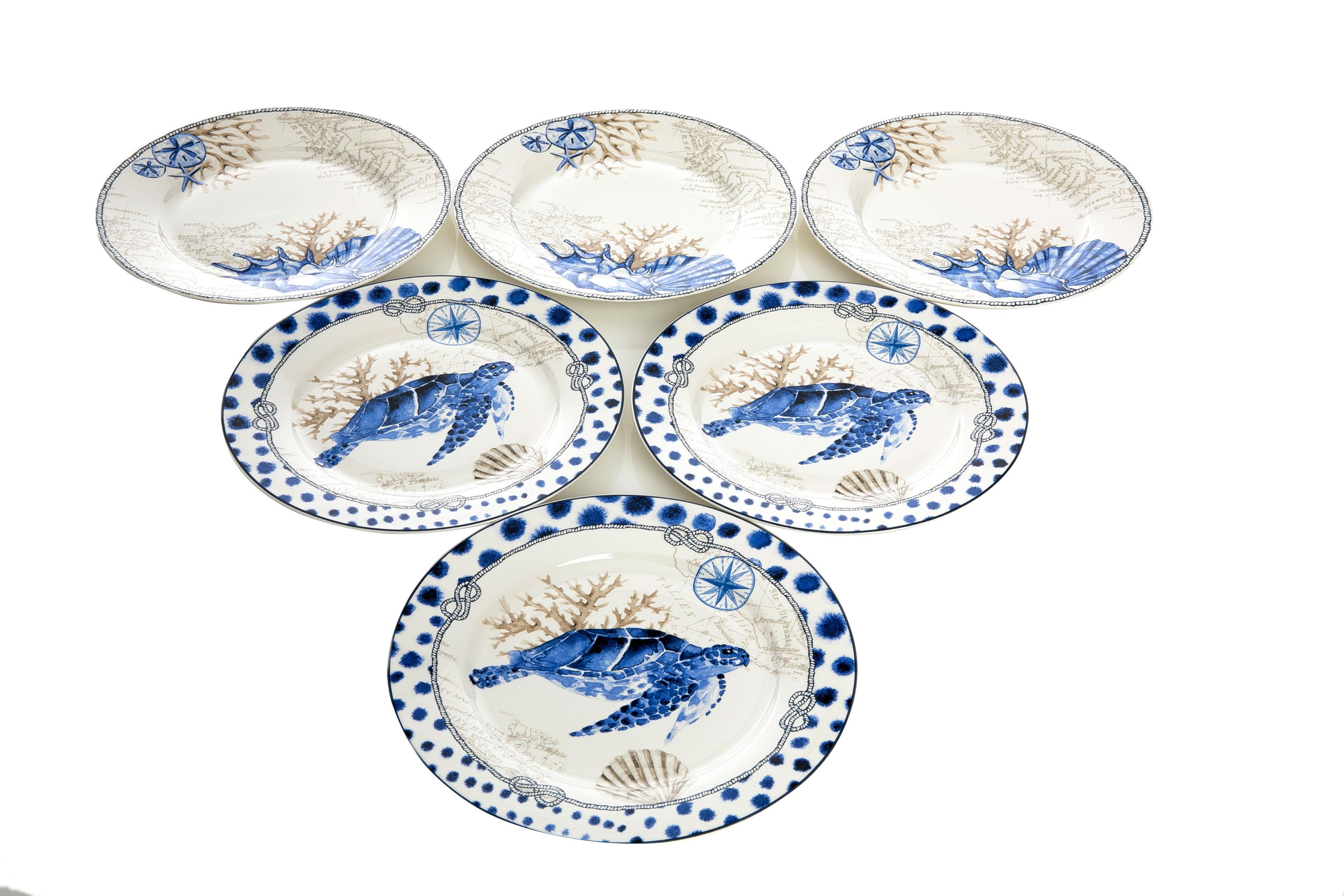 Ocean Blue 6 комплект Bone China 20 cm СИН..
