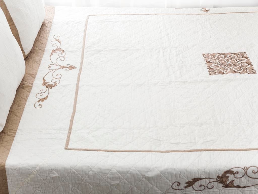 Olinda ПОКРИВКА ЗА ЛЕГЛО К Tek Kişilik Бродирани 160x240 cm Beige