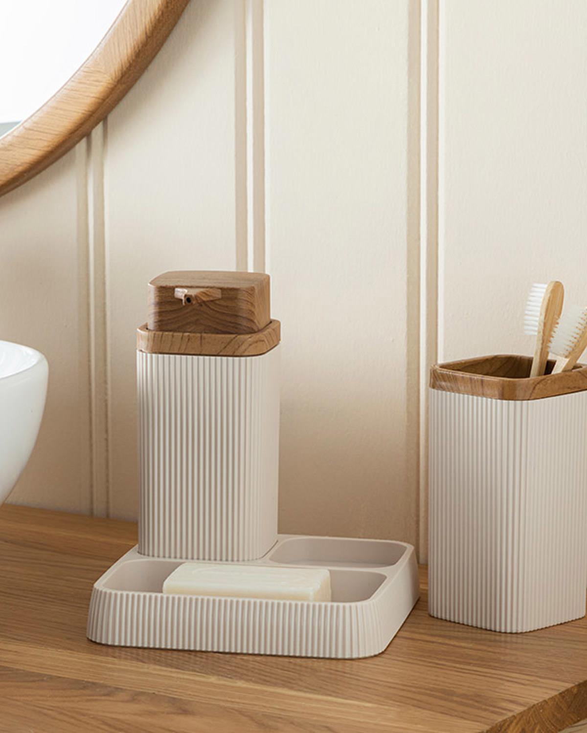 Olivia 3 Set Bathroom Set 15x16x17 cm Beige